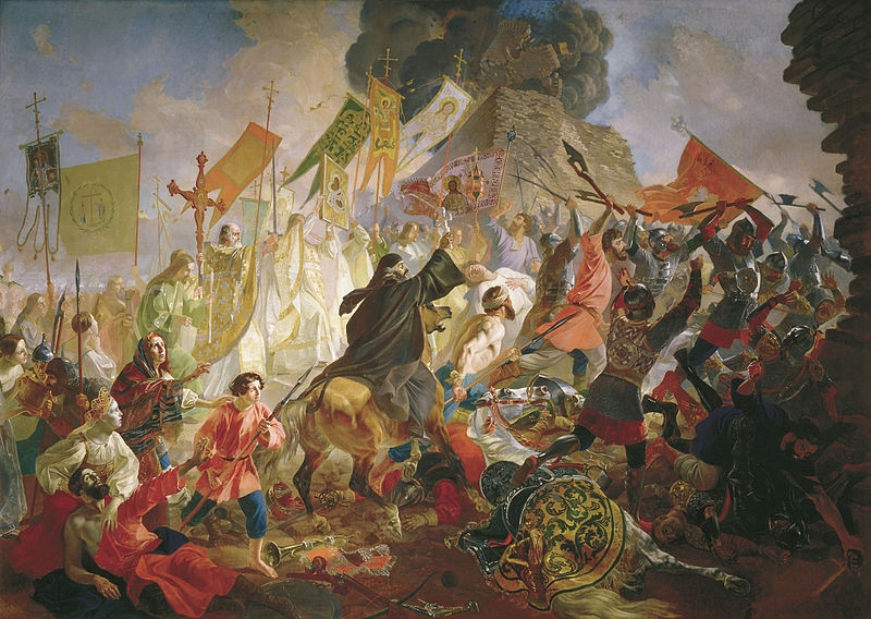 Осада Пскова королём Стефаном Баторием в 1581 году. К. Брюллов, 1843